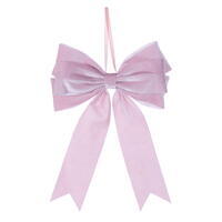 15"x11" Pink Velvet Bow 2 Tail Clip 3/Bg
