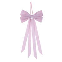 17"x8" Pink Velvet Bow 4 Tail Clip 3/Bag