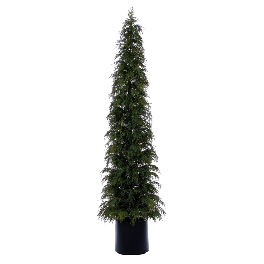 Vickerman Artificial Green Cedar Potted Tree UV