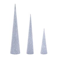 Vickerman 15"/24"/30" Silver Cone Tree 3/Assorted
