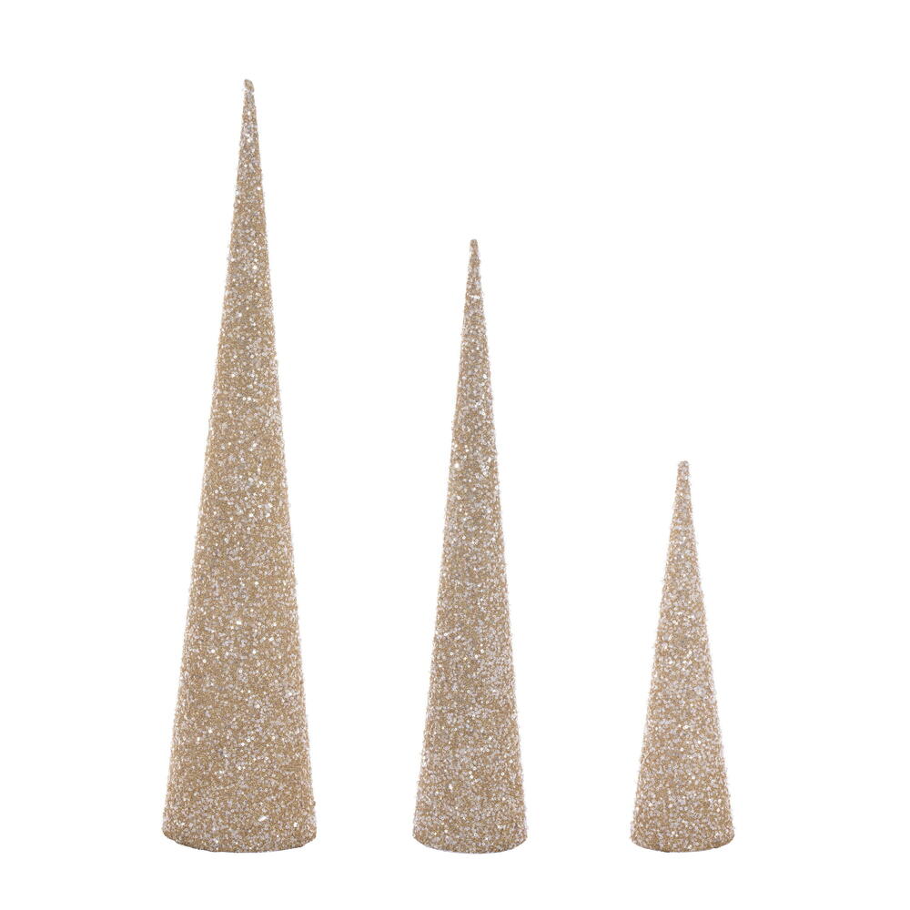 Vickerman 15"/24"/30" Silver Cone Tree 3/Assorted