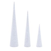 Vickerman 15"/24"/30" Silver Cone Tree 3/Assorted