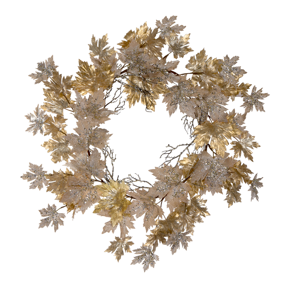 30" Champagne Maple Leaf Wreath