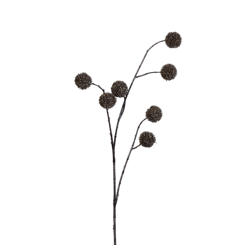 Vickerman Champagne Glitter Pom Pom Artificial Christmas Spray, 2/pk