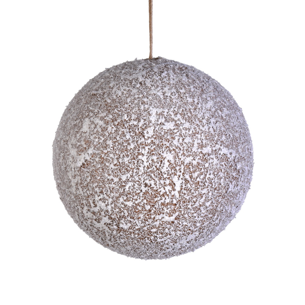 Vickerman Artificial Glitter Beige Ball Ornament