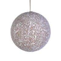 4.75" Glitter Frosted Beige Ball 3/Bag