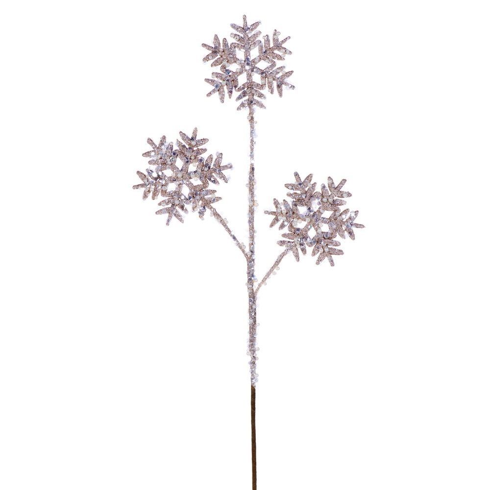 23" Sequin Snowflake Spray 2/Bag