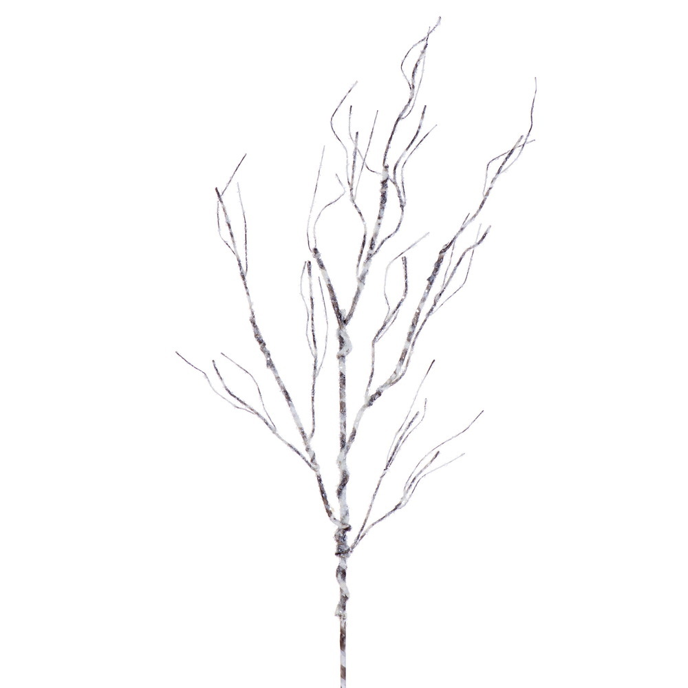32" Snowy Brown Branch Spray