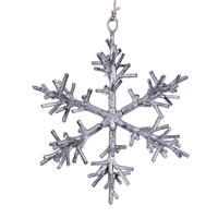 6.5" Silver Twig Snowflake Orn 6/Bag