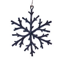 6" Brown Twig Snowflake Orn 8/Bag
