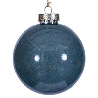 4" Denim Blue Ball Ornament 3/Bag
