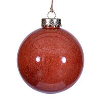 4" Rustic Orange Ball Ornament 3/Bag