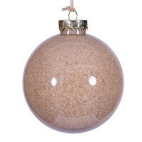 4" Beige Ball Ornament 3/Bag