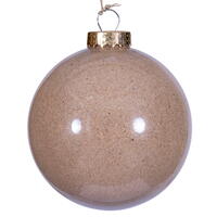6" Beige Ball Ornament 2/Bag