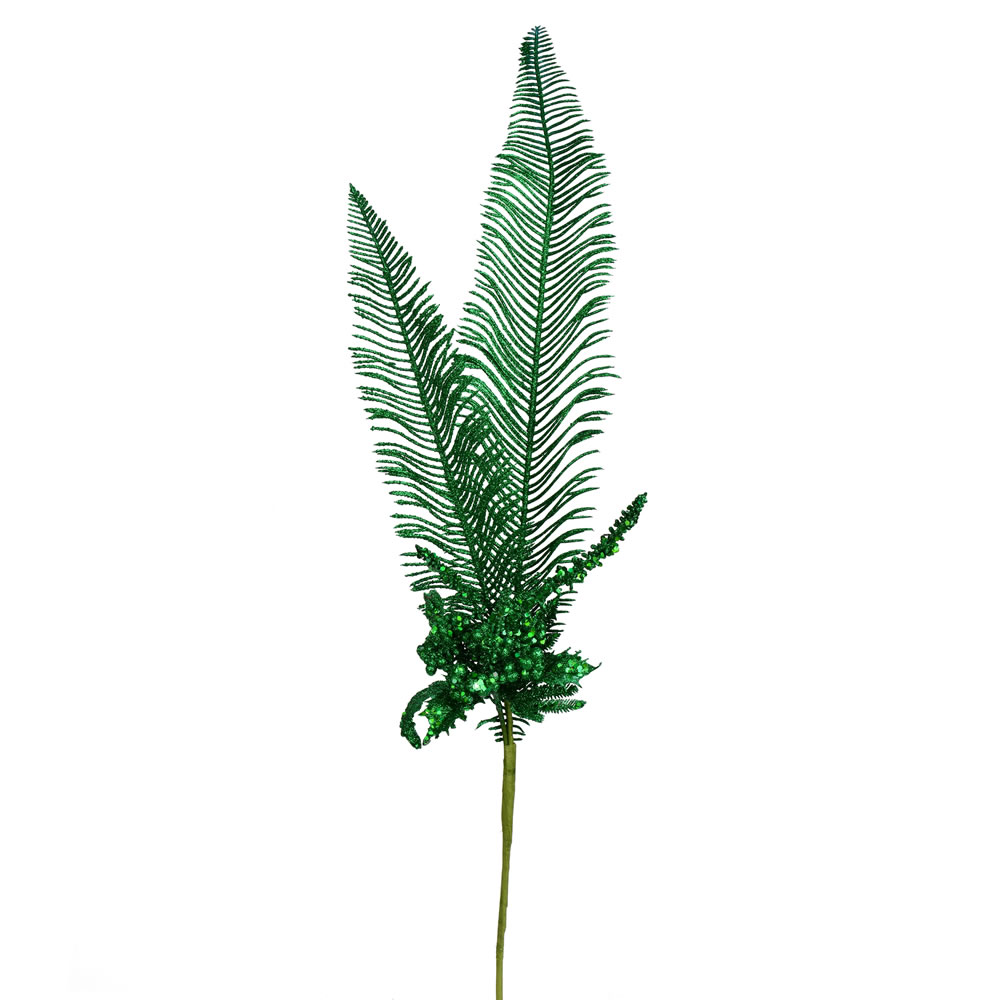Vickerman 30" Glitter Fern Berry Artificial Christmas Spray