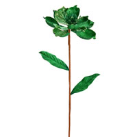 30" Green Glitter Magnolia Spray 2/Bag