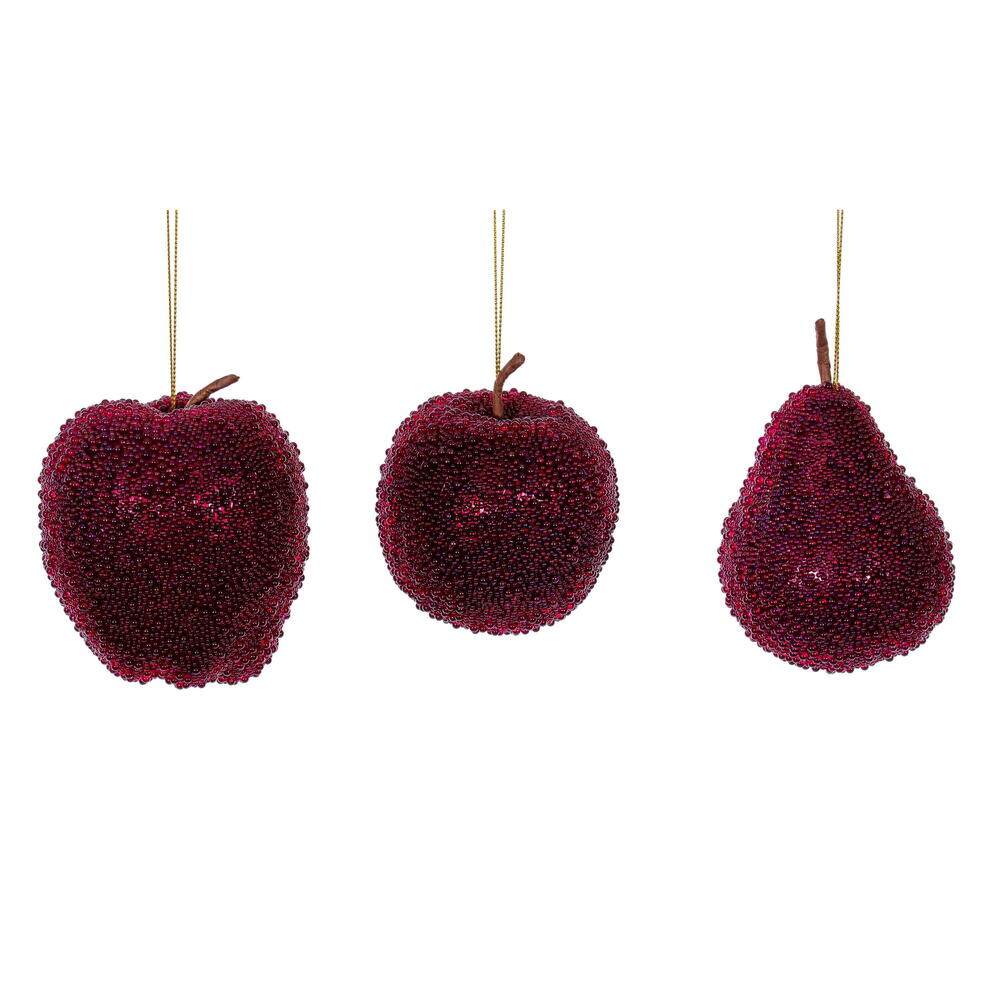 Vickerman 3.5"-4.5" Beaded Fruit Ornament Set