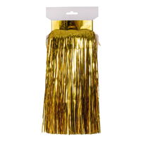 10' x 12" Gold Tinsel Icicle Curtain 4Pk
