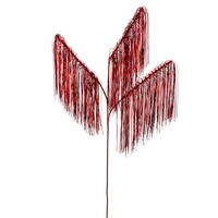 36" Red Tinsel Icicle 3-Tip Spray 3Pk