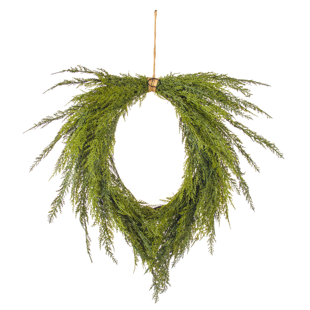 Vickerman Artificial Green Cedar Heart Wreath