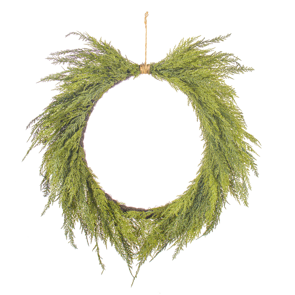 Vickerman Artificial Green Cedar Heart Wreath