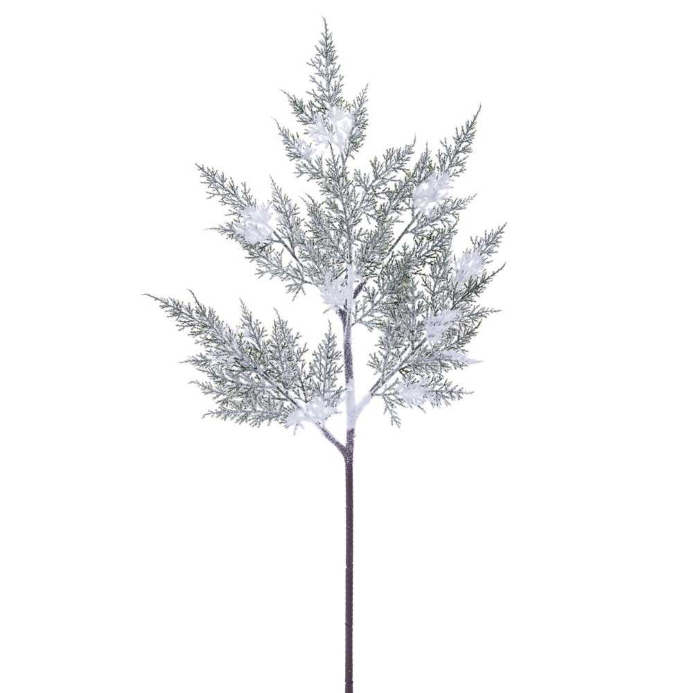 29" Flocked Snowy Cedar Stem 3/Bag