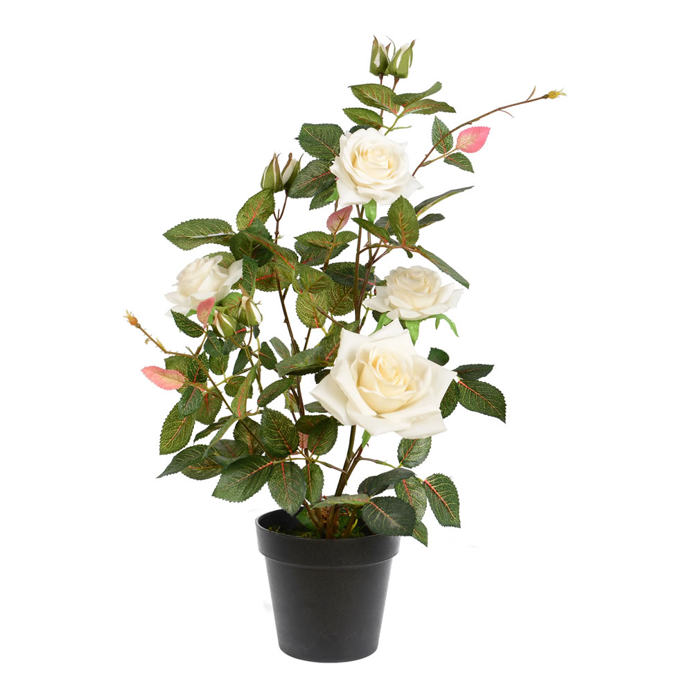 Vickerman 21" Artificial Rose Plant in Pot