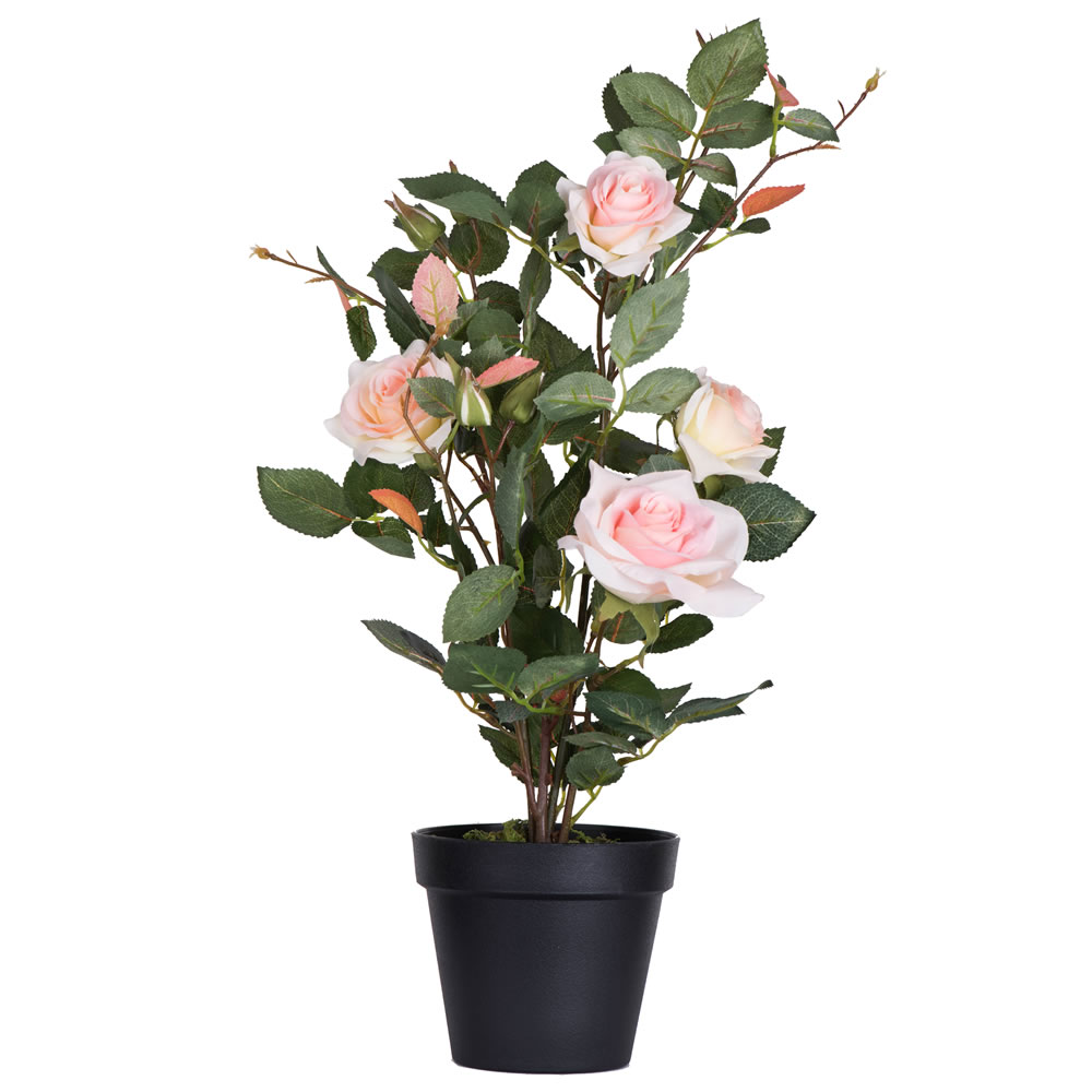 Vickerman 21" Artificial Rose Plant in Pot