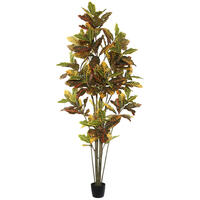 Vickerman Potted Artificial Green and Orange Croton Tree