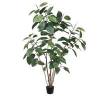 Vickerman Potted Artificial Green Rubber Tree