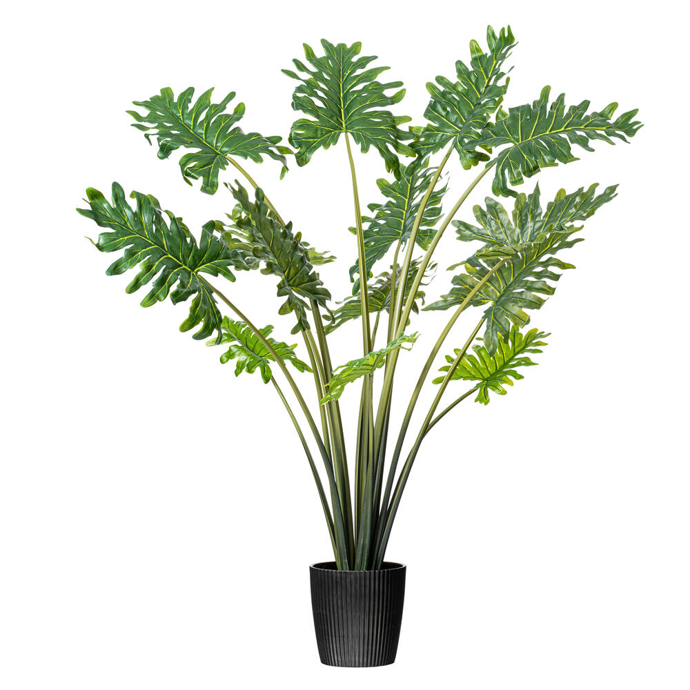 Vickerman Artificial Potted Grand Philodendron Bush
