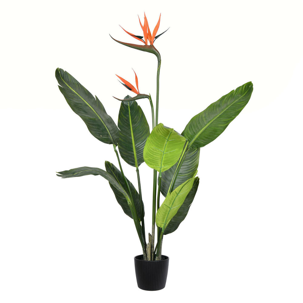 Vickerman Artificial Potted Bird of Paradise Palm Tree