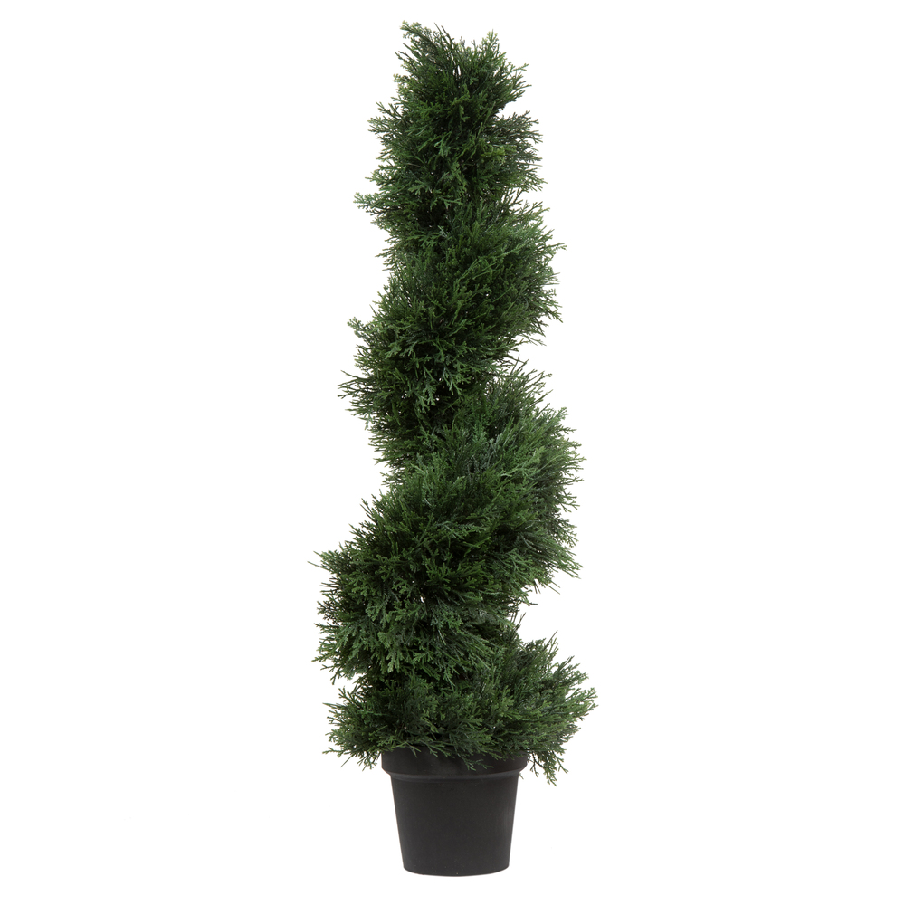 Vickerman Artificial Cedar Spiral Topiary In Pot UV