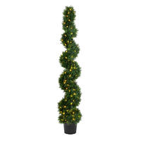 Vickerman Artificial Cedar Spiral Topiary In Pot UV