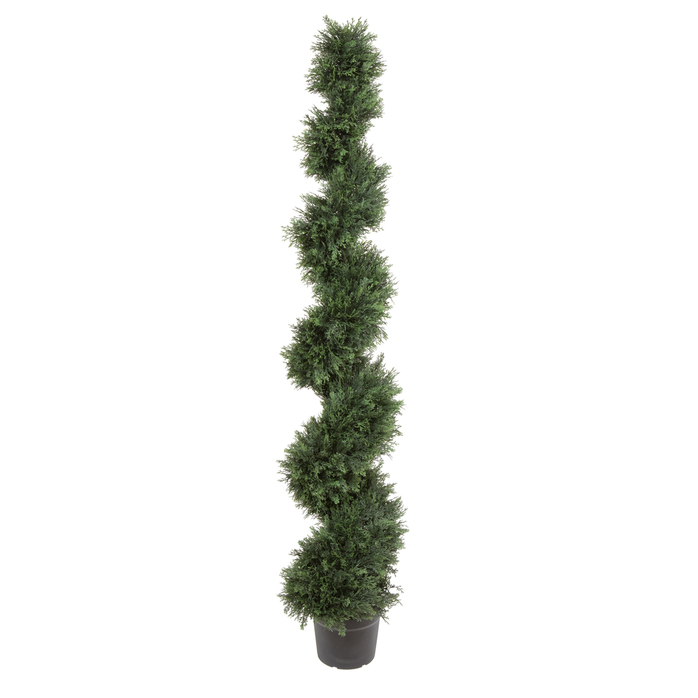 Vickerman Artificial Cedar Spiral Topiary In Pot UV