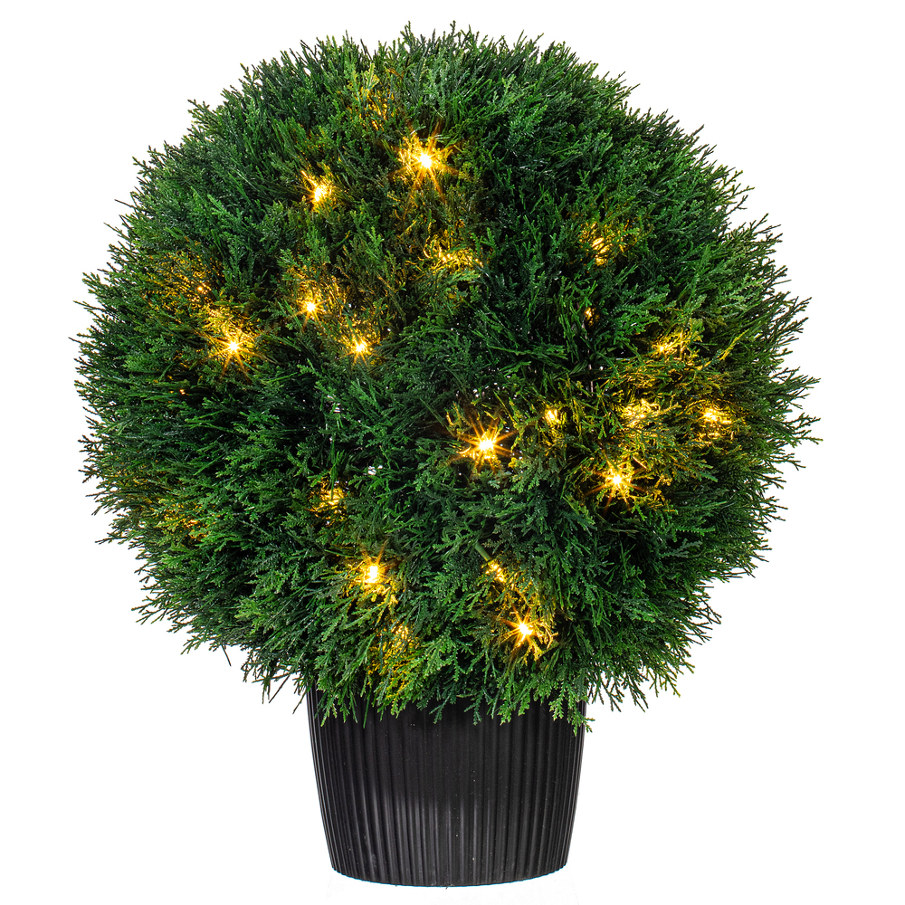 Vickerman Artificial Cedar Ball In Pot UV