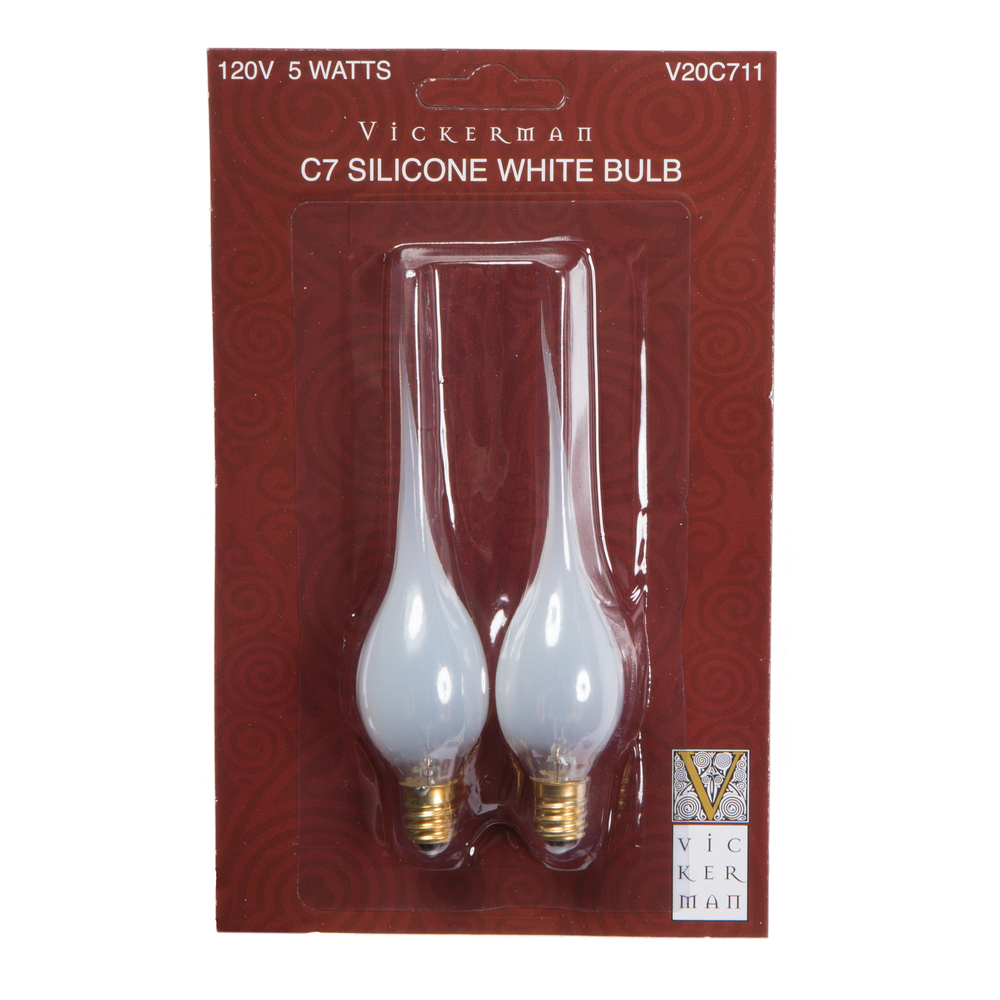 C7 Silicone White Bulb 2Pk 120V 5Watt