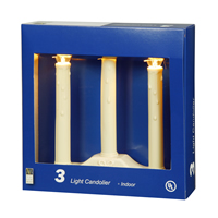 3Lt Ivory Candolier C7 Clear 36" Lead