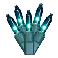 Vickerman Christmas 23' Mini Light Set on Green Wire