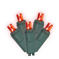 Vickerman Single Mold Wide Angle Twinkle Green Wire LED Christmas light set, Poly Bag