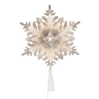 Vickerman LED White 6 Point Snowflake Tree Topper, Motion Light Cast