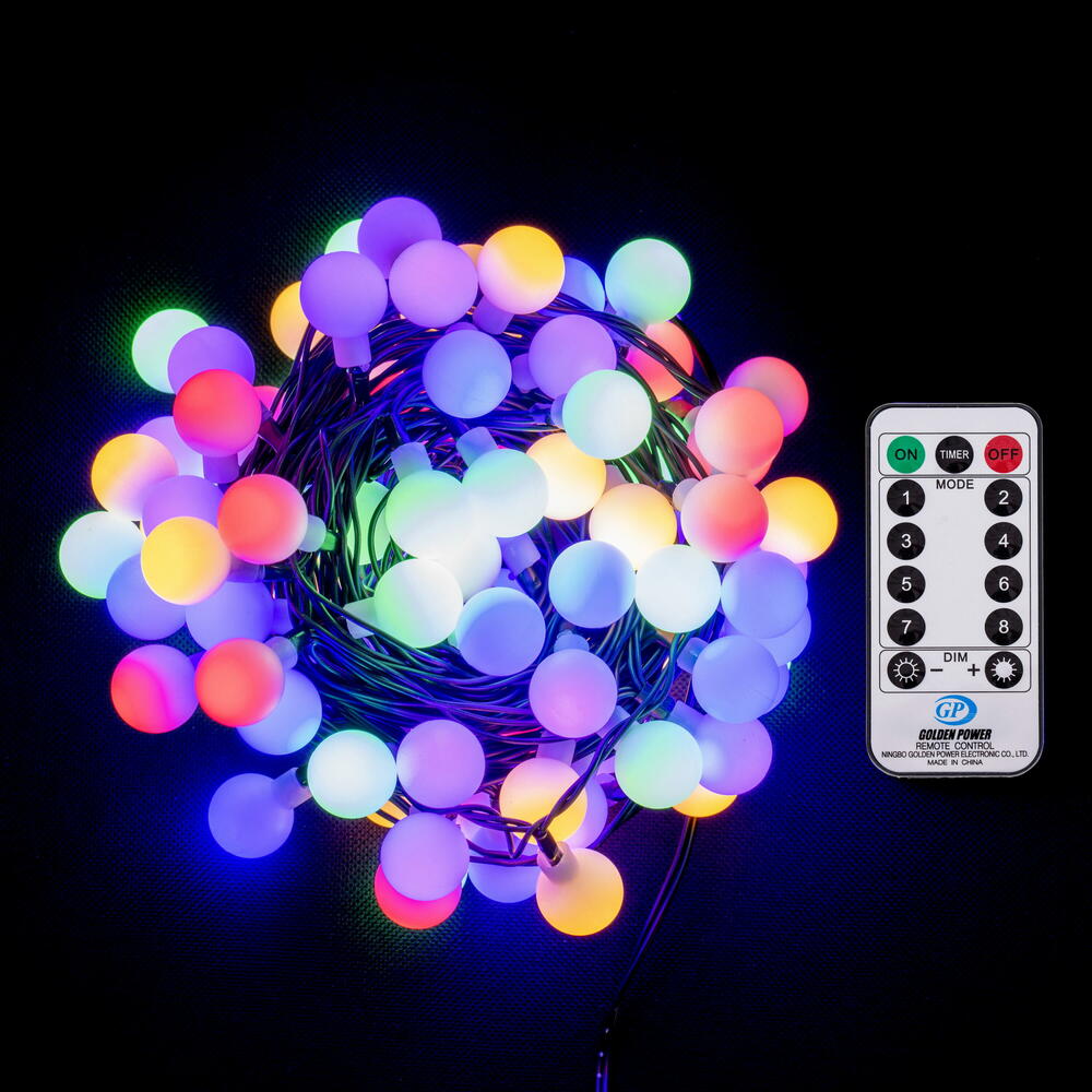Vickerman LED Indoor/Outdoor 8 Function Cherry Light Set with Remote Control.