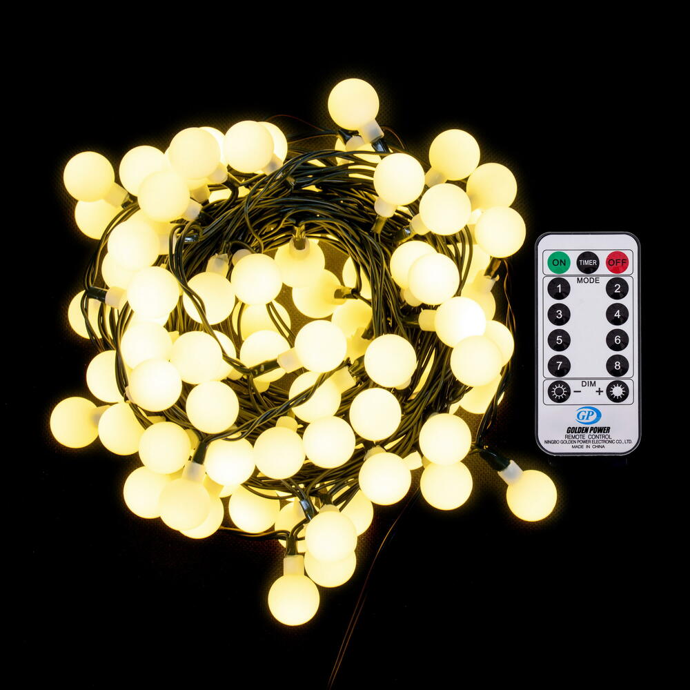 Vickerman LED Indoor/Outdoor 8 Function Cherry Light Set with Remote Control.