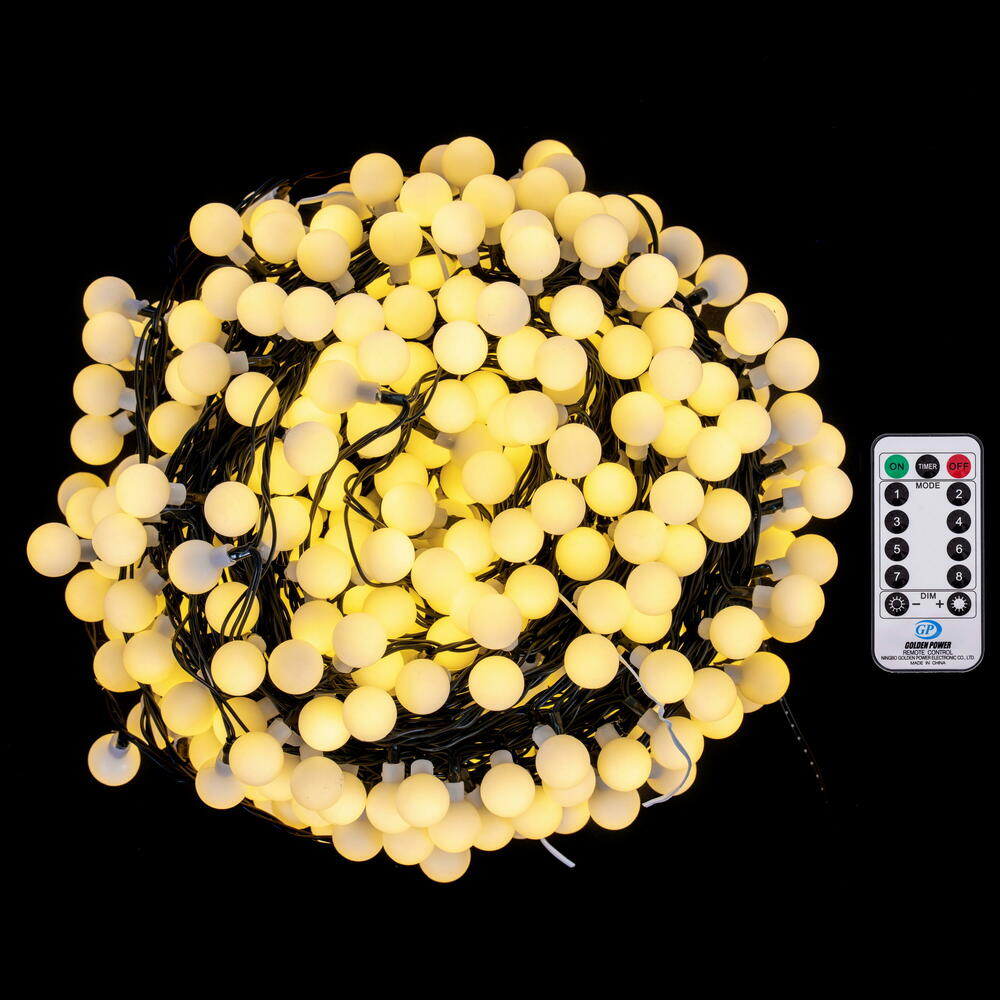 Vickerman LED Indoor/Outdoor 8 Function Cherry Light Set with Remote Control.
