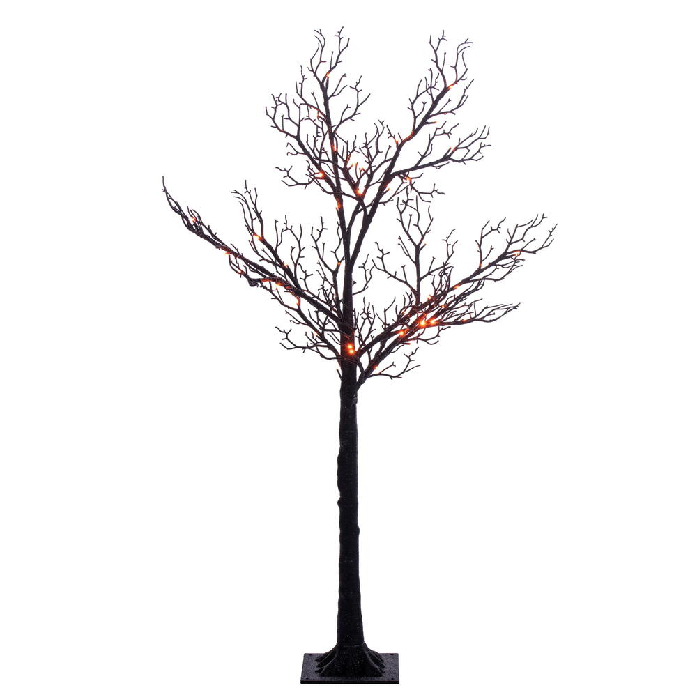 Vickerman Black Twig Tree  Purple/Orange LED