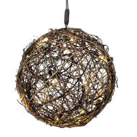 60Lt x 3Pc 8-10-12" LED Rattan Ball Set