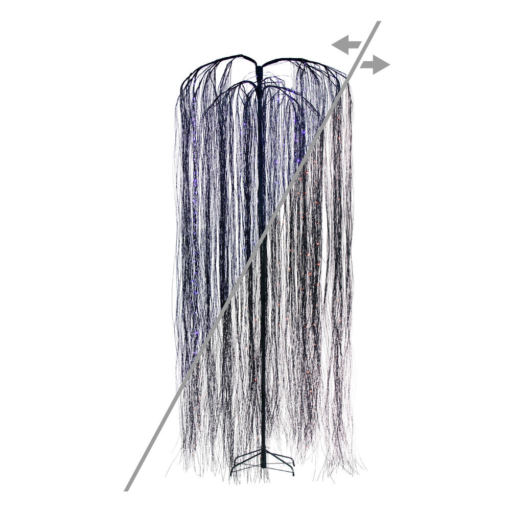 Vickerman Black Willow Twig Artificial Pre-Lit Halloween Tree, Purple and Orange LED Dot Lights. 
