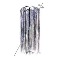 Vickerman Black Willow Twig Artificial Pre-Lit Halloween Tree, Purple and Orange LED Dot Lights. 