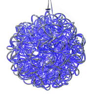 Vickerman Spiral LED Silver Aluminum Ball