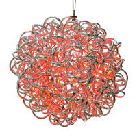 Vickerman Spiral LED Silver Aluminum Ball